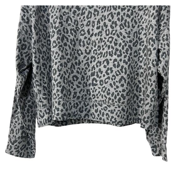JENNI WOMENS LARGE CASUAL LOUNGE SWEATSHIRT LEOPARD ANIMAL PRINT GRAY NEW! - Picture 5 of 11